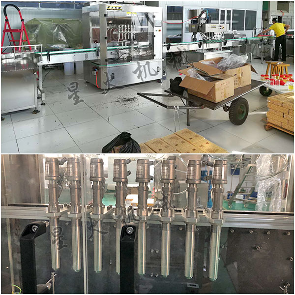 自動(dòng)化芝麻醬灌裝機(jī)械客戶(hù)案例實(shí)拍圖
