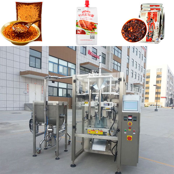 自動化袋裝醬料灌裝機(jī)械生產(chǎn)線樣品展示